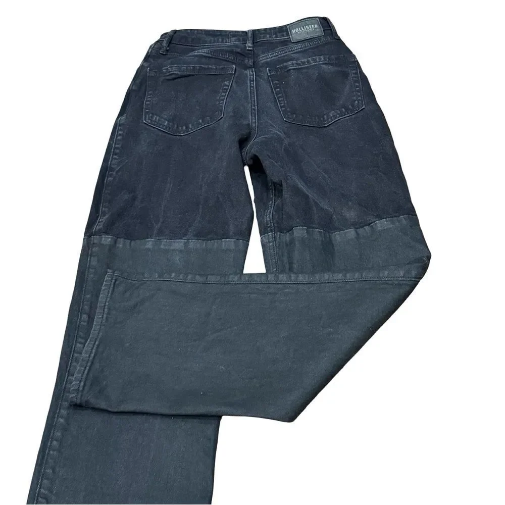 Hollister Ultra‎ High-Rise Black Patchwork Dad Jeans – Size 26 Long